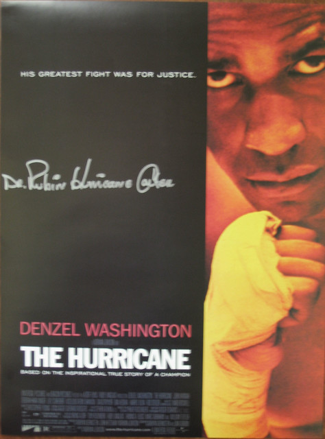 Hurricane Carter Signed Hurricane Movie Poster