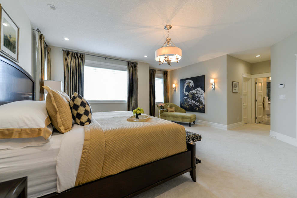 Transitional home design photo in Edmonton