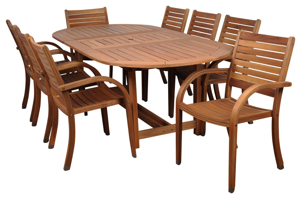 Amazonia Arizona 9Piece Extendable Oval Outdoor Dining Set