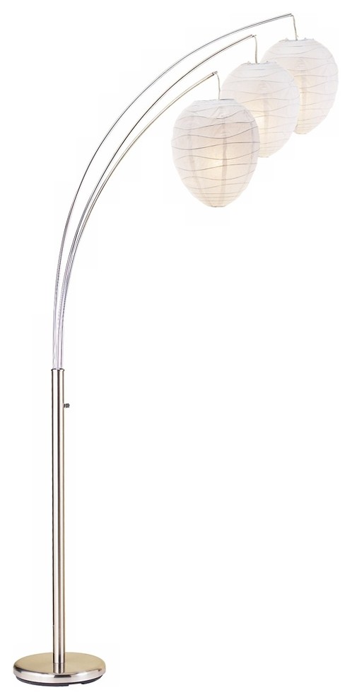 Arabella 3-Light Satin Steel Floor Lamp
