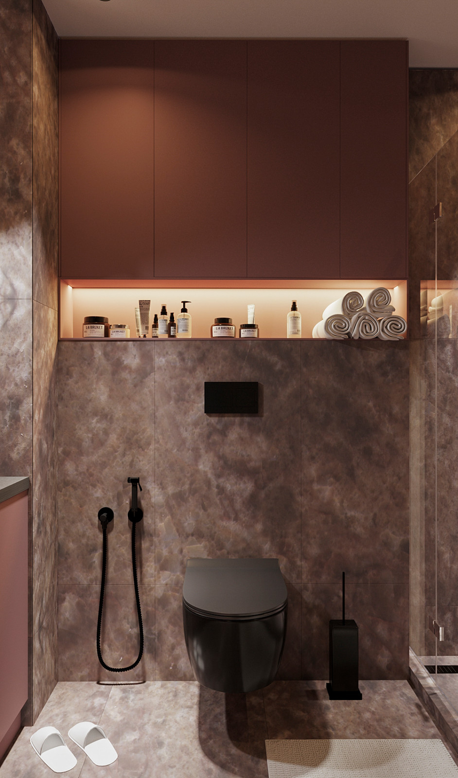 Санузел в темных тонах