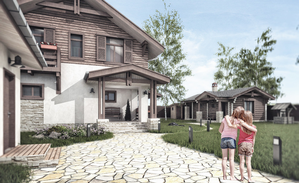 Индивидуальный жилой дом с баней и гаражом в деревне Труфаново