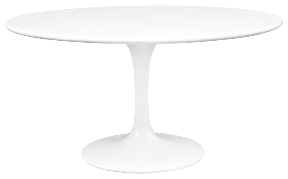 EZ Mod White Fiberglass Tulip Table, 47"