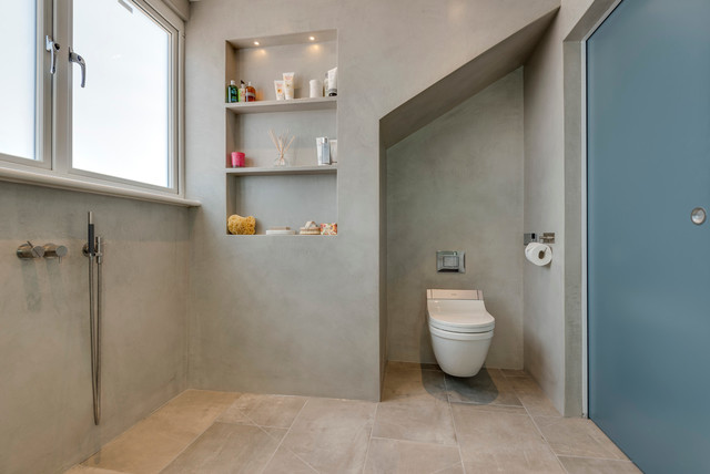 Beton Cire Contemporary Bathrooms Walk Design Contemporary Bathroom London By Modern Home Solutions Houzz Ie