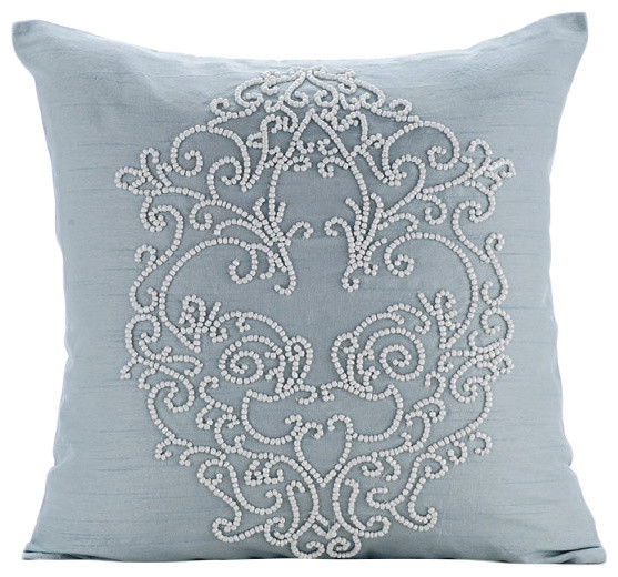 light blue pillow covers