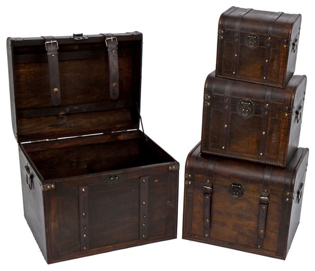 Decorative Trunks, 4Piece Set Traditional Decorative Trunks by