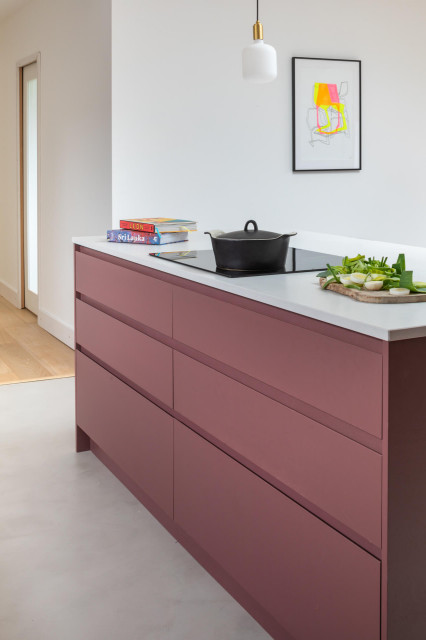 Handleless Plum Kitchen contemporary-kitchen