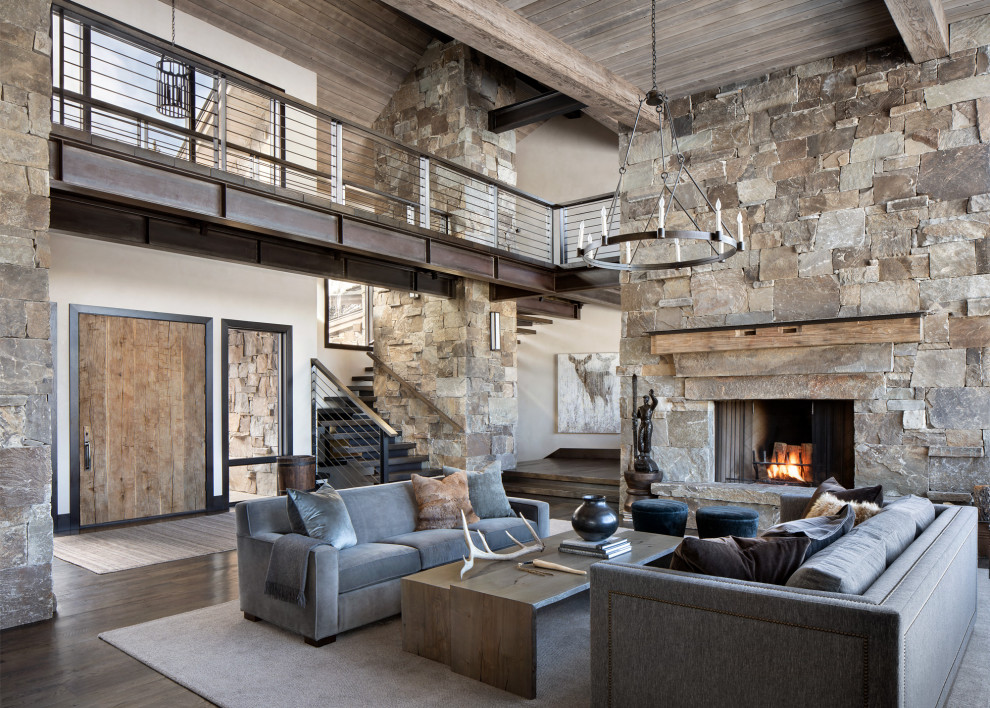 Rustic living room in Other.