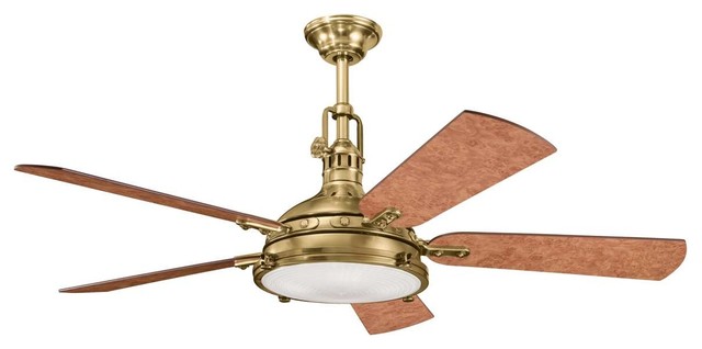 Hatteras Bay Burnished Antique Brass Four-Light 56-Inch Ceiling Fan