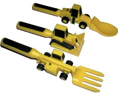 Kids Construction-Themed Fork and Spoon Set