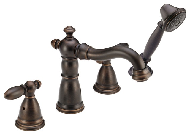 Delta Victorian Venetian Bronze Roman Tub Faucet Hand Shower And