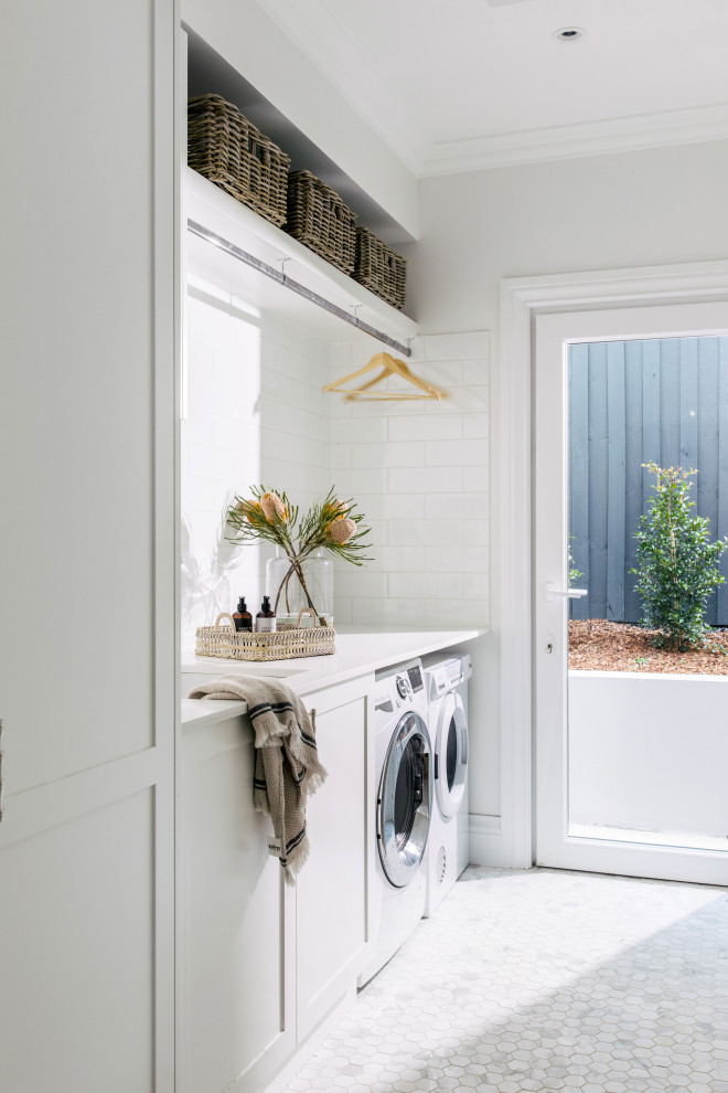 Custom Home Build Hamptons Style Contemporary Laundry Room