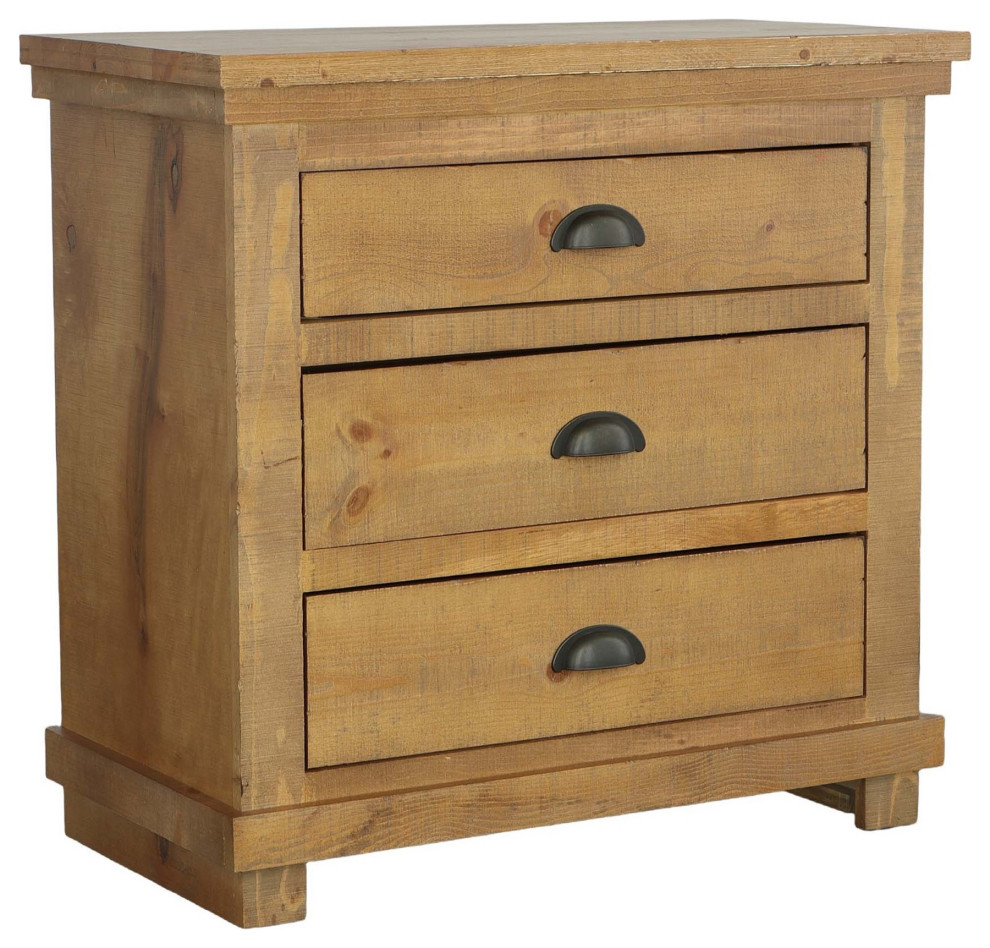 Willow Distressed Nightstand, Distressed Pine