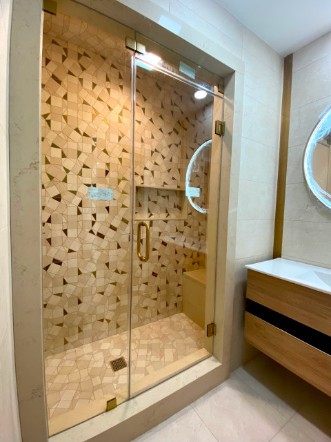 Frameless Glass Shower Door - Modern - Bathroom - New York - by Quicken ...