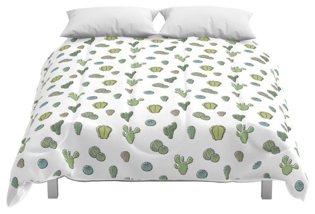 Society6 Cartoony Cacti Pattern Comforter Contemporary