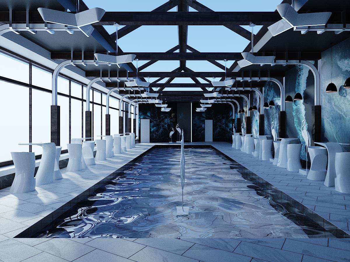 Дизайн проект интерьера бассейна