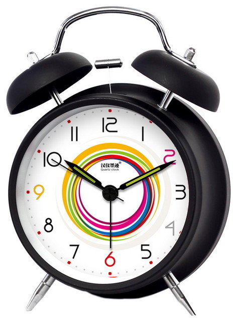 Alarm Clock Colorful Circle Decorative Clocks Mechanical Bedside