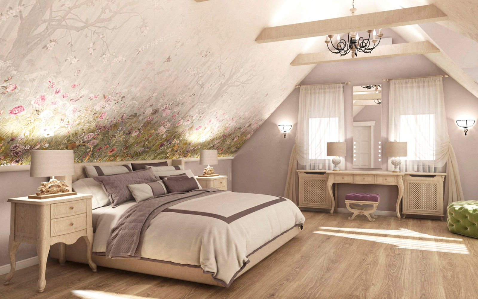 Мансардный этаж в загородном доме