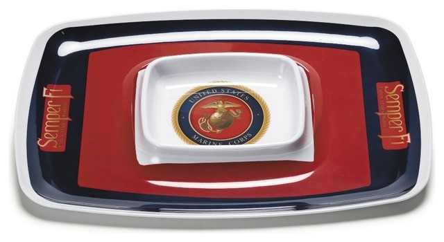 U.S. Marine Corps 12 x 18 in. Chip and Dip Tray