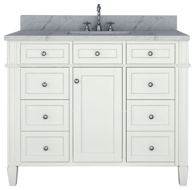 Allentown 42" Single Bathroom Vanity, White Transitional Bathroom
