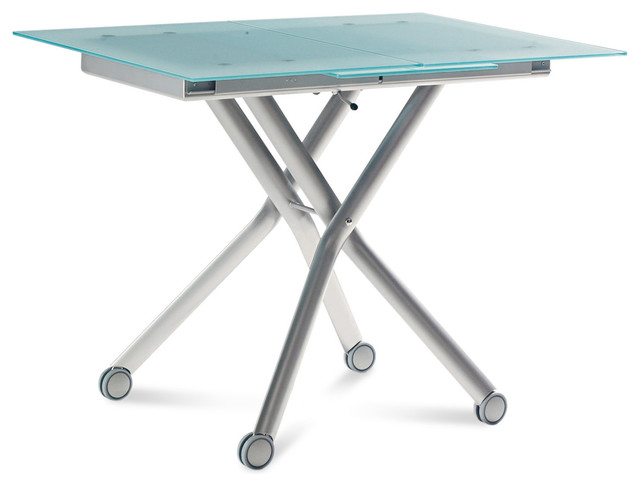 Domitalia Esprit-V Rectangular Folding Table With Glass Top
