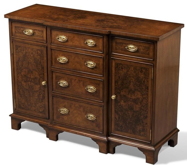 Buffet Scarborough House Handsome Crotch Mahogany Brass Handles