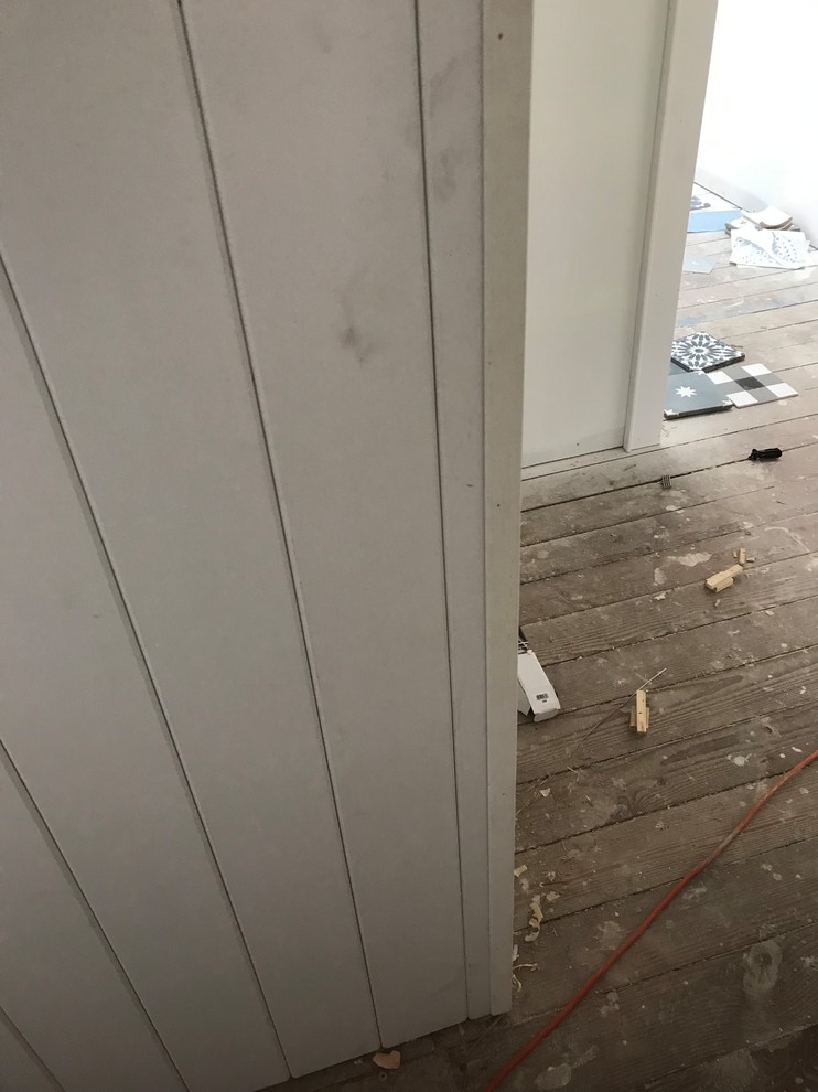 Outside corners vertical wood paneling