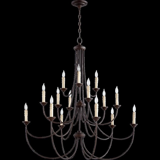 Quorum Brooks 15 Light Chandelier Oiled Bronze Transitional Quorum Brooks 15 Light Chandelier Oiled Bronze