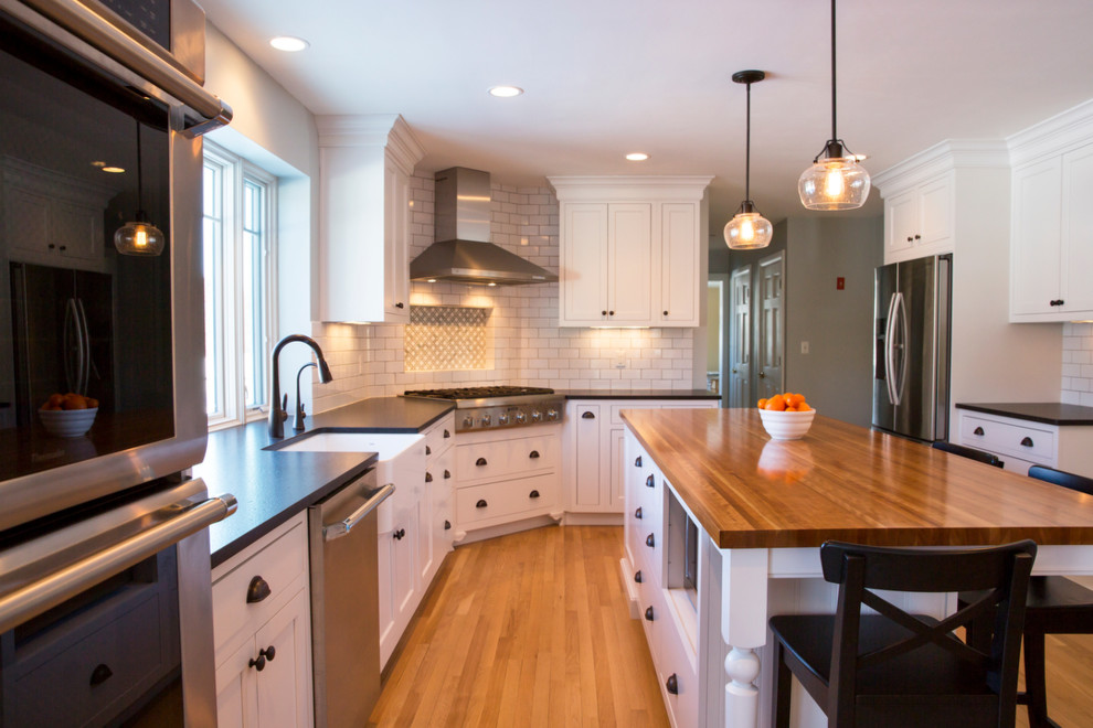 Inspiration for a transitional kitchen remodel in Boston