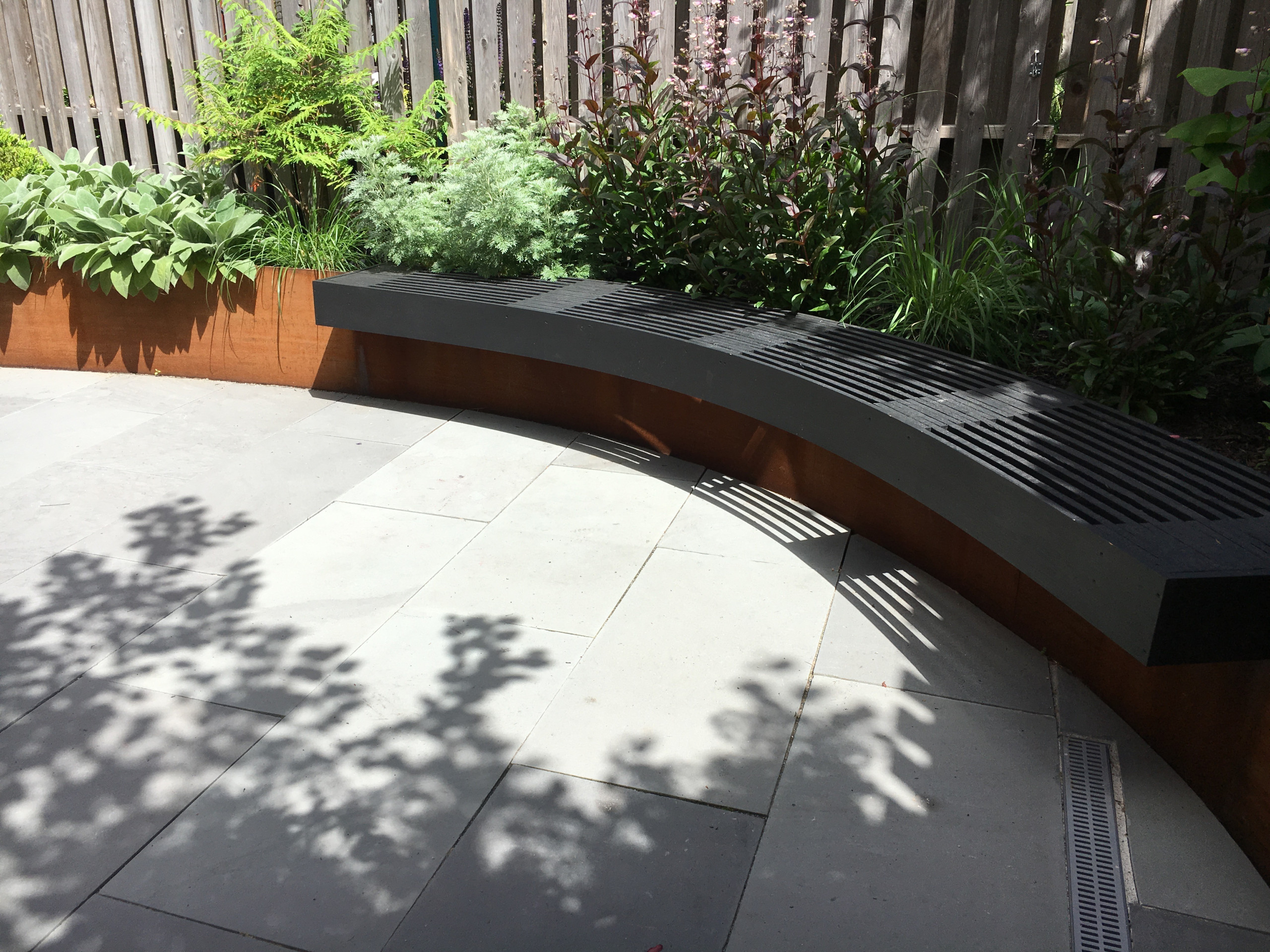 Modern Garden with Curved Corten Border