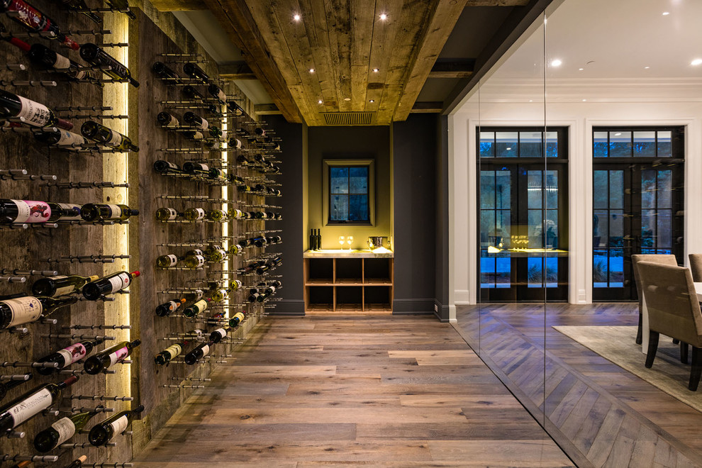 Example of a farmhouse wine cellar design in Other