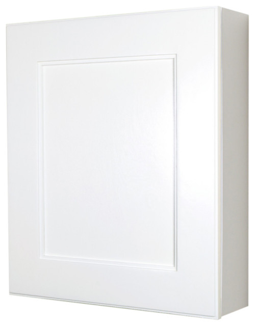 White Shaker Style WallMount Medicine Transitional