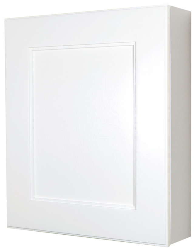 White Shaker Style WallMount Medicine Transitional Medicine by Fox