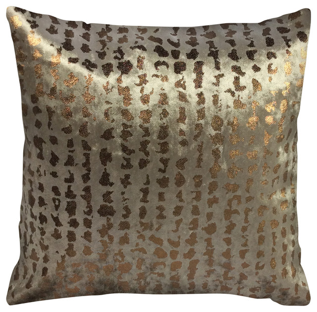Renegade Throw Pillow Metallic Bronze 18 X18 Contemporary