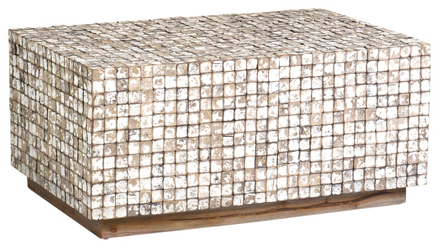 East at Main Dellwood Coconut Shell Coffee Table, Tumbled Granite