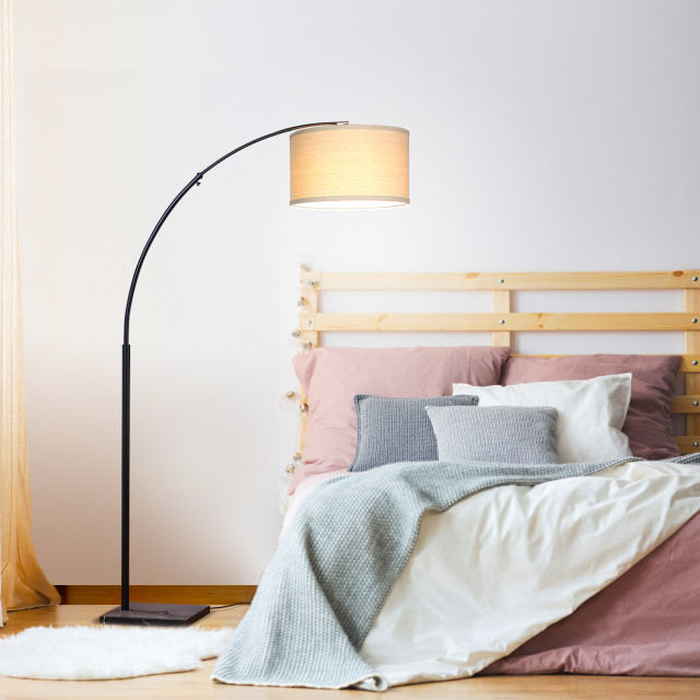 Brightech Logan - Contemporary Arc Floor Lamp w. Marble Base ...