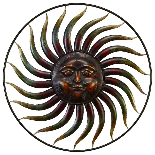 Sun Metal Wall Art globe trotter metal wall decor, bronze - contemporary - metal wall Sun Metal Wall Art globe trotter metal wall decor, bronze - contemporary - metal wall