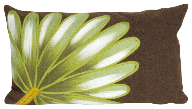 Palm Fan Chocolate Print 12" x 20" Throw Pillow