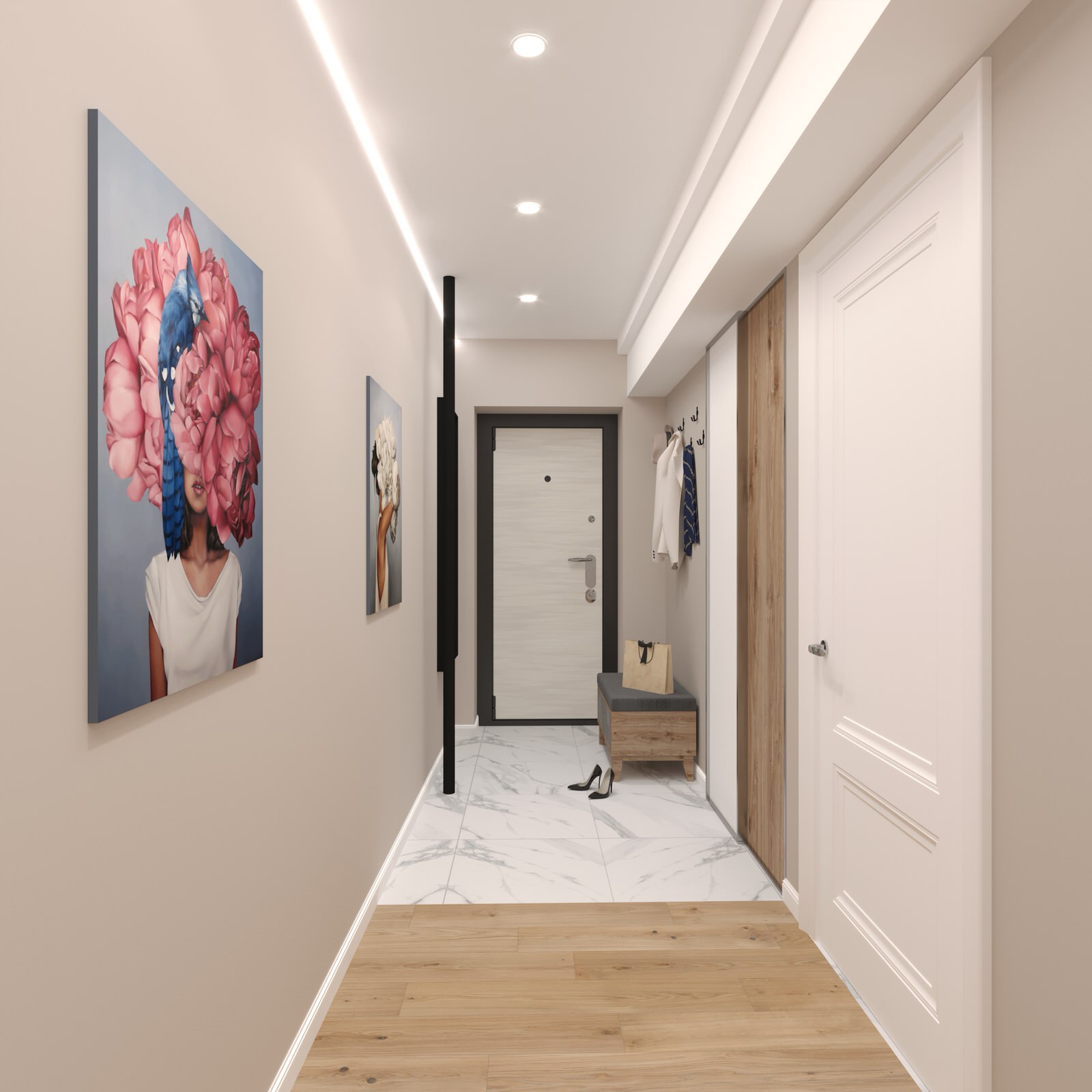 Дизайн проект двухкомнатной квартиры 67,3 кв.м.(старый фонд)