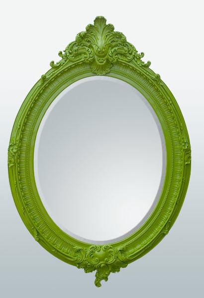 Bright Green Oval Wall Mirror contemporary-wall-mirrors
