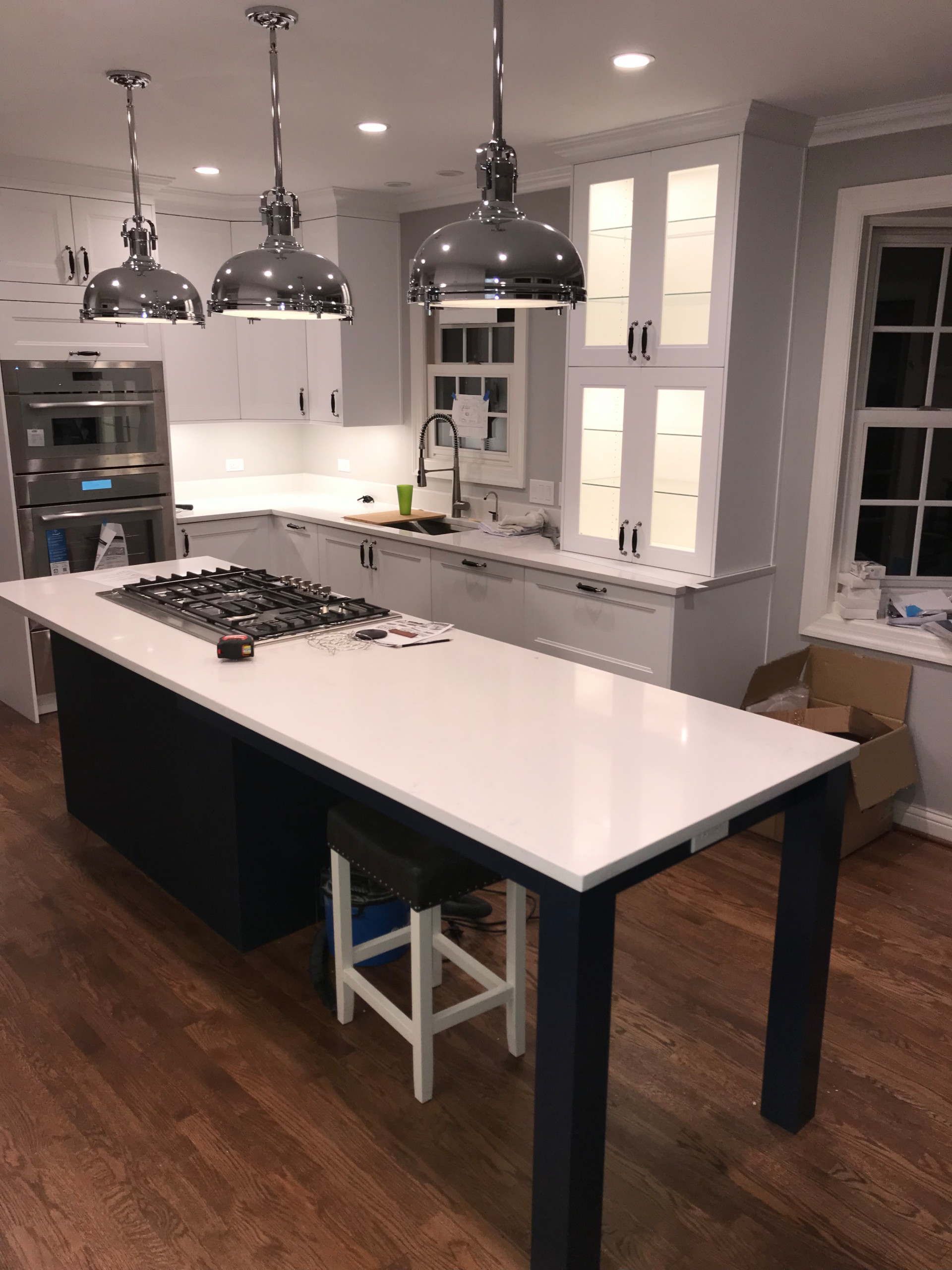 Kitchen island with custom dining