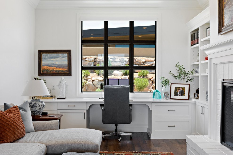 Design ideas for a transitional home office in Salt Lake City.