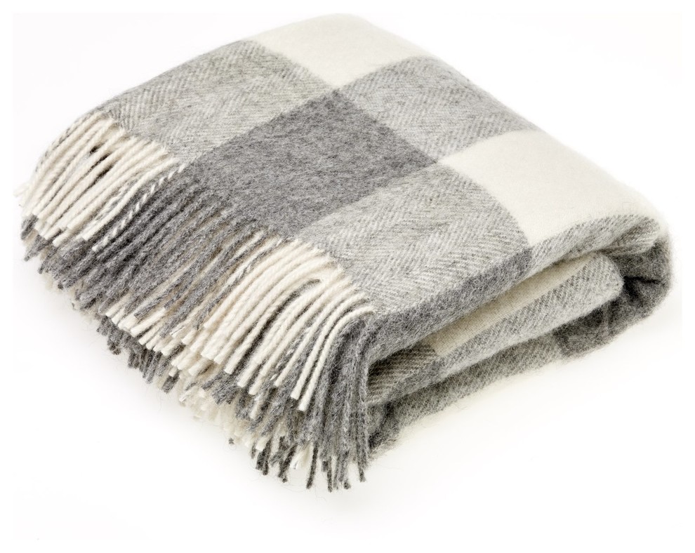 PURE LUXURY LAMBSWOOL THROW BLANKET by BRONTE this is WHISTLER NATURAL
