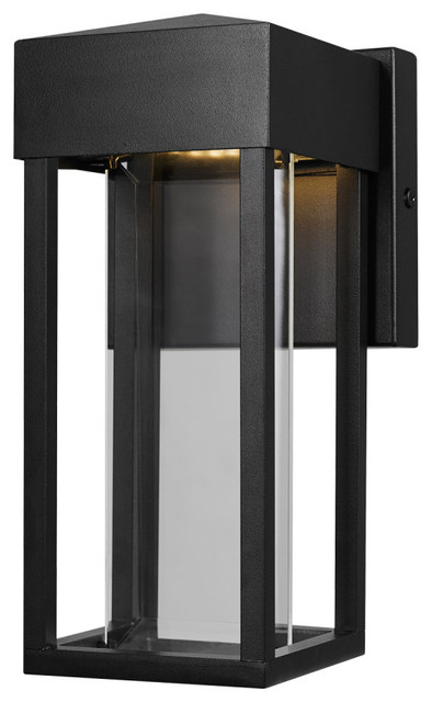 Bowie Integrated Led Matte Black, Contemporary Outdoor Wall Sconces