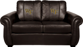 Wake Forest University NCAA Chesapeake Brown Leather Loveseat