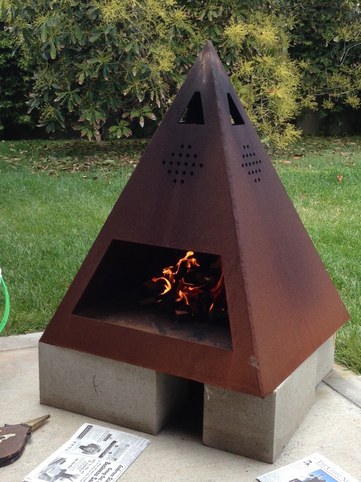 steel chiminea Modern San Diego by Dagan Design & Construction