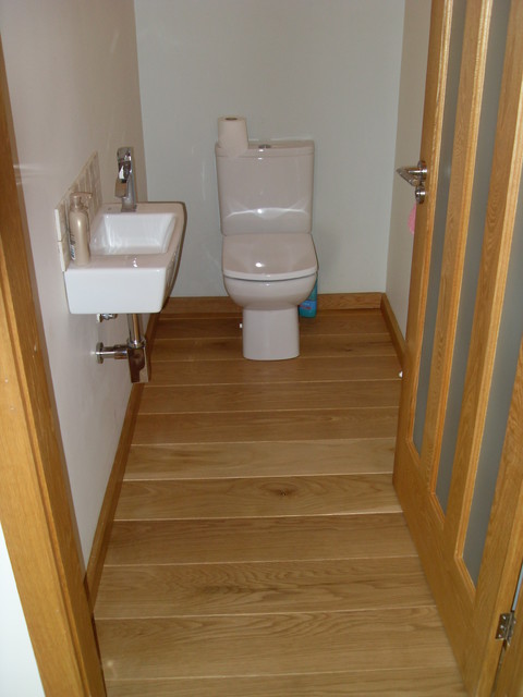 Rustic Solid Oak Flooring contemporary-bathroom