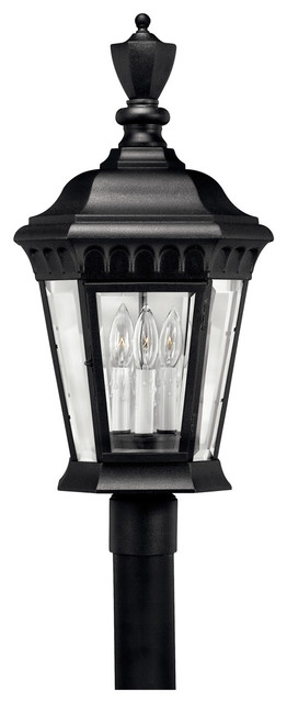 Hinkley Lighting Camelot Black Three-Light Outdoor Post Light