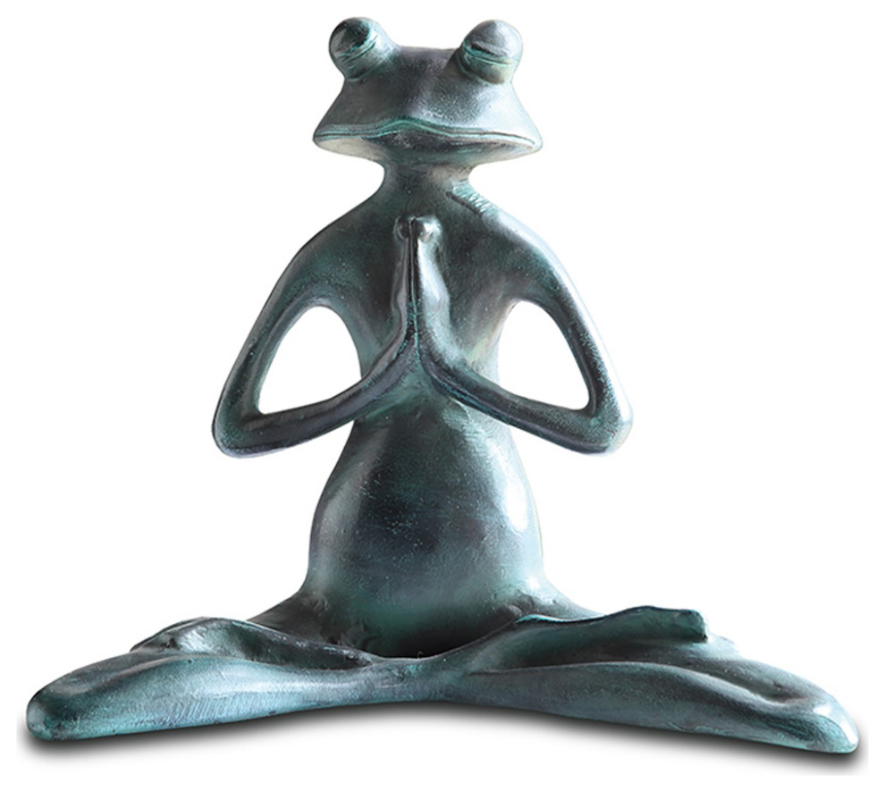 Garden Meditating Yoga Frog - Eclectic - Garden Statues And Yard