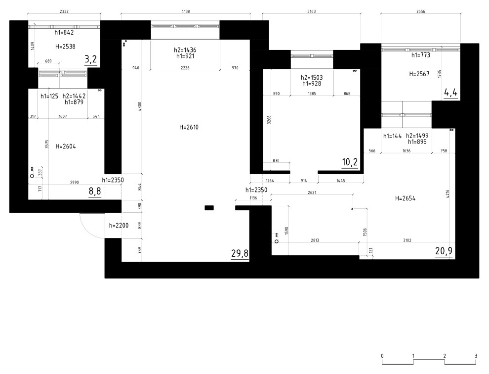 Трехкомнатная квартира 77 м.кв. на проспекте Мира